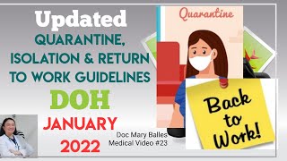 Updated DOH Quarantine Isolation amp Return to Work Guidelines  January 2022 [upl. by Carrick396]