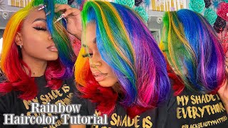 Rainbow Haircolor Tutorial  Redfairyy 20  Good Dye Young  Laurasia Andrea [upl. by Mihar848]