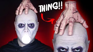 Uncle Fester AND THING  Addams Family Makeup Tutorial [upl. by Yelyk820]