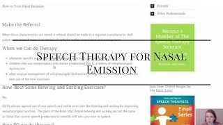 Speech Therapy for Nasal Emission [upl. by Francoise944]