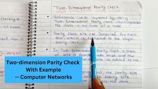 Lec 39  What is Twodimension Parity Check  Error Detection in Computer Networks [upl. by Fredia503]