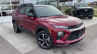 Red 2022 Chevrolet Trailblazer RS Review  GSL GM City  Calgary [upl. by Tioneb662]