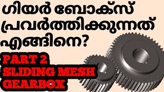 How Sliding mesh gearbox working Manual transmission GEARBOX  malayalam video kbg42 [upl. by Hgiel438]