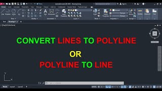 How to convert line to polyline in autocad2023 [upl. by Georgeta]