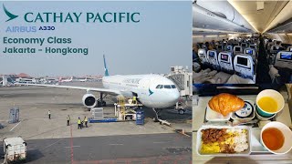 First Time Flying with Cathay I Cathay Pacific Economy Class I Jakarta  Hongkong I Airbus A330300 [upl. by Piwowar705]