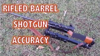 Scoped RIFLED Shotgun Deer Slug Barrel Accuracy [upl. by Yenaffit]