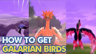 How to Get Galarian Birds Articuno Zapdos and Moltres in Pokemon Sword and Shield Crown Tundra DLC [upl. by Remled]