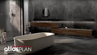 Contemporary dark concrete look porcelain tiles  Atlas Plan​ [upl. by Ytsenoh]