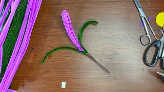 DIY Lavender Flower 💐 How to Make Beautiful Lavender Flower Handmade Lavender Pipecleaner [upl. by Amaj491]