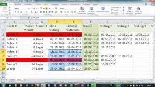 Excel  Bedingte Formatierung mit Funktion  Werkzeugliste [upl. by Enrique55]