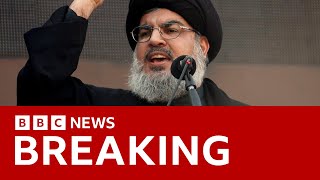 Hezbollah confirms death of leader Hassan Nasrallah after Israeli strikes on Beirut  BBC News [upl. by Nekciv720]