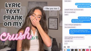 LYRIC TEXT PRANK ON MY CRUSH HE ASKED ME OUT TATE MCRAE  WHAT WOULD YOU DO [upl. by Thedric]