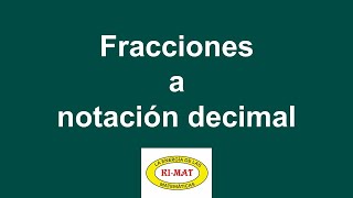 FRACCIONES DECIMALES Super facil  Para principiantes [upl. by Nnaesor]