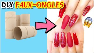 DIYCOMMENT FAIRE DES FAUX ONGLES IMPERMÉABLES À LEAU AVEC DU PAPIER TOILETTE  SANS COLLE À ONGLES [upl. by Macintyre946]