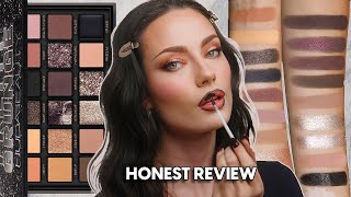 HUDA BEAUTY PRETTY GRUNGE EYESHADOW PALETTE HONEST REVIEW amp SWATCHES 🖤 [upl. by Niala]