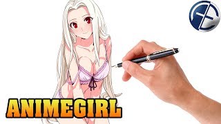 Anime Girl zeichnen  Ecchi Girl  Wacom Cintiq 13HDSpeed Painting [upl. by Giza]