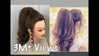 Beautiful Hairstyles with Long Ponytail Trick  Easy wedding Hairstyles [upl. by Reiners]