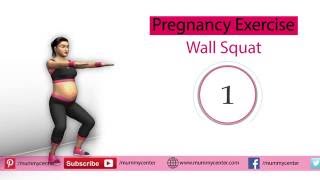 Pregnancy Exercise Wall Squat  Pregnancy Exercise for Labor and Delivery  Mummy Center [upl. by Nuyh]