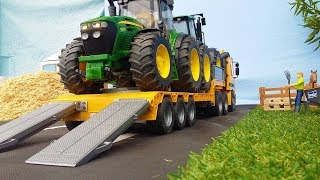 Best of Bruder RC Heavy Haulage Trucks Low loaders Tractors Excavators [upl. by Khalin]