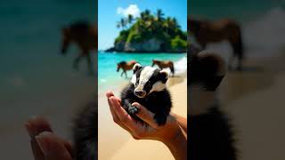 Cute Honey Badger 🦡badgers badgerland cornfieldchase cuteanimals animalkingdom animalvideos [upl. by Staw454]