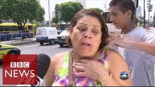 Rio robbery attempt filmed by TV crew  BBC News [upl. by Yenaiv]