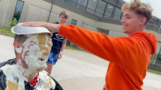 Sandburg Mens Basketball Pie to the Face [upl. by Eihtur]