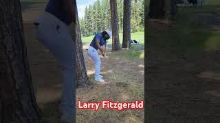 Larry FitzgeraldNFL back against the tree finds fairway again ⛳️ [upl. by Egnalos573]