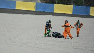 Jonas Folger après chute MotoGP Le Mans 2017 [upl. by Ignazio284]