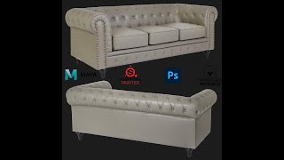 Pointed Sofa  Classic 3 Seater  Chesterfield  Chester field Button tufted  Leather Sofa Part 1 [upl. by Amalee317]