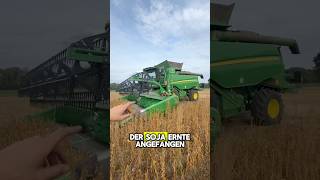 Steinreich sein ist nicht immer gut 🥴 landwirtschaft soja ökologisch bio johndeere dreschen [upl. by Esiuqram]