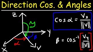 Calculus 3  Direction Cosines amp Direction Angles of a Vector [upl. by Katushka360]