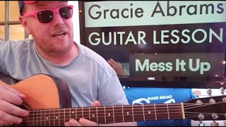 How To Play Mess It Up Guitar Gracie Abrams  easy guitar tutorial beginner lesson easy chords [upl. by Inram]