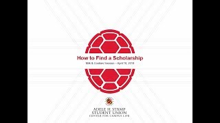 How to Find a Scholarship Workshop [upl. by Ernesta]