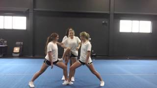 Basic Cheerleading Stunt Progression Step Lock Drill [upl. by Atsocal]