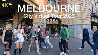 Melbourne City CBD Virtual Tour 2023 4K Australia [upl. by Devitt]