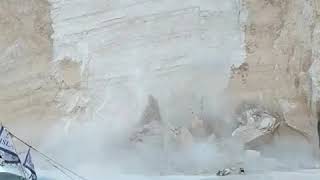 Massive Cliff Collapse on Navagio beach Zakynthos  Greece [upl. by Nuawd]