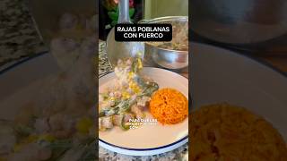 RAJAS POBLANAS nunca las habías PROBADO así de RICAS rajas poblanas carnedepuerco receta [upl. by Ellesirg662]