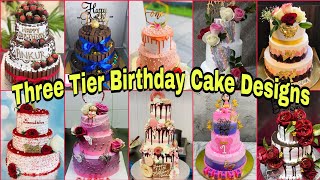 Three Tier Cake Design 2022Cake Decoration3 Step Cake3 Tier CakeBirthday Cake Ideas3 Layer Cake [upl. by Leakim]