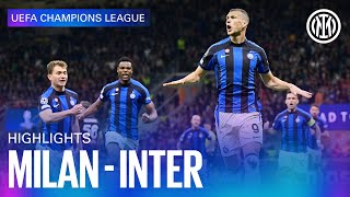 MILAN 02 INTER  HIGHLIGHTS  UEFA CHAMPIONS LEAGUE 2223 ⚽⚫🔵🇮🇹 [upl. by Hi]