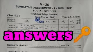 AP 9th class sa1 social studies question paper answers🔑 new syllabus [upl. by Enniroc]