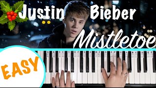 How to play MISTLETOE  Justin Bieber Piano Tutorial EASY for Beginners [upl. by Nwahsud782]