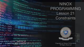 121 Programming Ninox  Constraints [upl. by Leksehc]