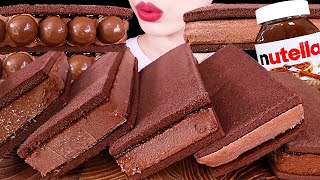 ASMR NUTELLA CHOCOLATE CREPE ROLLS KITKAT MAGNUM ICE CREAM MALTESERS DESSERT MUKBANG먹방 EATING SOUNDS [upl. by Nason]