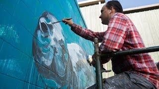 The Story Behind The Hawaiian Monk Seal Mural At Pow Wow Hawaii 2018 [upl. by Leinahtam]