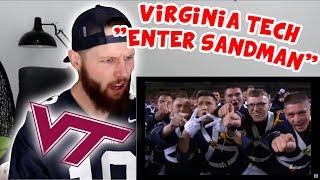 Rugby Player Reacts to VIRGINIA TECH quotEnter Sandmanquot Football Entrance [upl. by Taka]