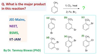 MCQ127 About reaction on Toluene by Dr Tanmoy Biswas PhD in Chemistry for NEET IITJEE BSMS [upl. by Aiekat615]