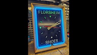 Florsheim Shoes advertising Neon clock with a interesting story behind it [upl. by Alsi523]