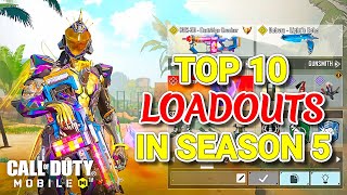 Top 10 BEST Loadouts  SECRET Overpowered Guns in CODM Season 5 [upl. by Elonore]