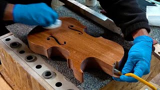 Making An Electric Violin Part 9 Applying An Oil Finish On My Electric Violin [upl. by Anaihr]