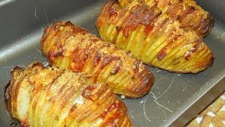 Sfogliatelle di Patate con Speck e Paprika  HASSELBACK POTATOES  RICETTA SEMPLICE [upl. by Elwyn]